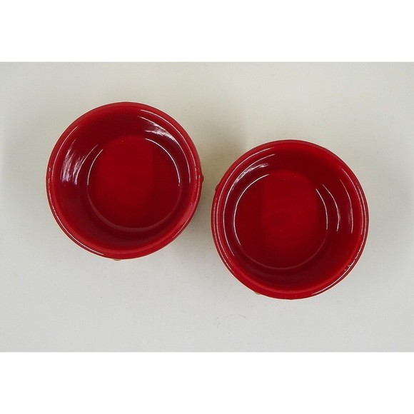 Temp-tations by Tara Old World Basket Weave Red Round Ramekins 6 oz Set of 2 - Picture 2 of 9